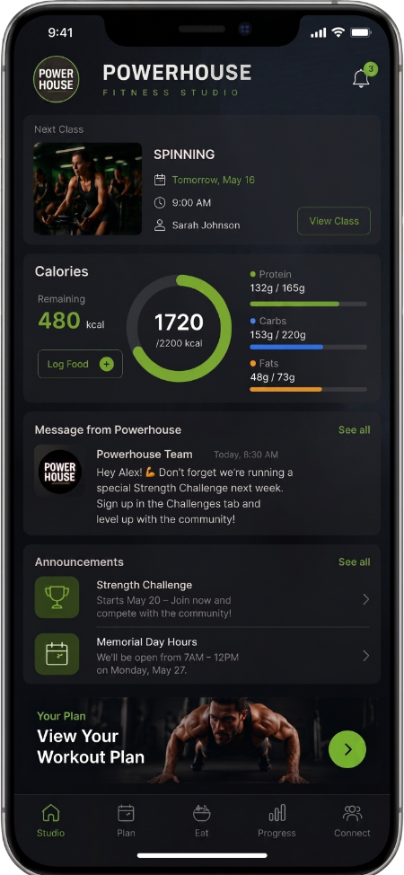 TRKR Studio branded member app